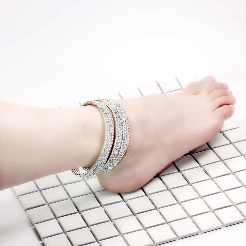 1-5 Rows Anklet chain Crystal Chain