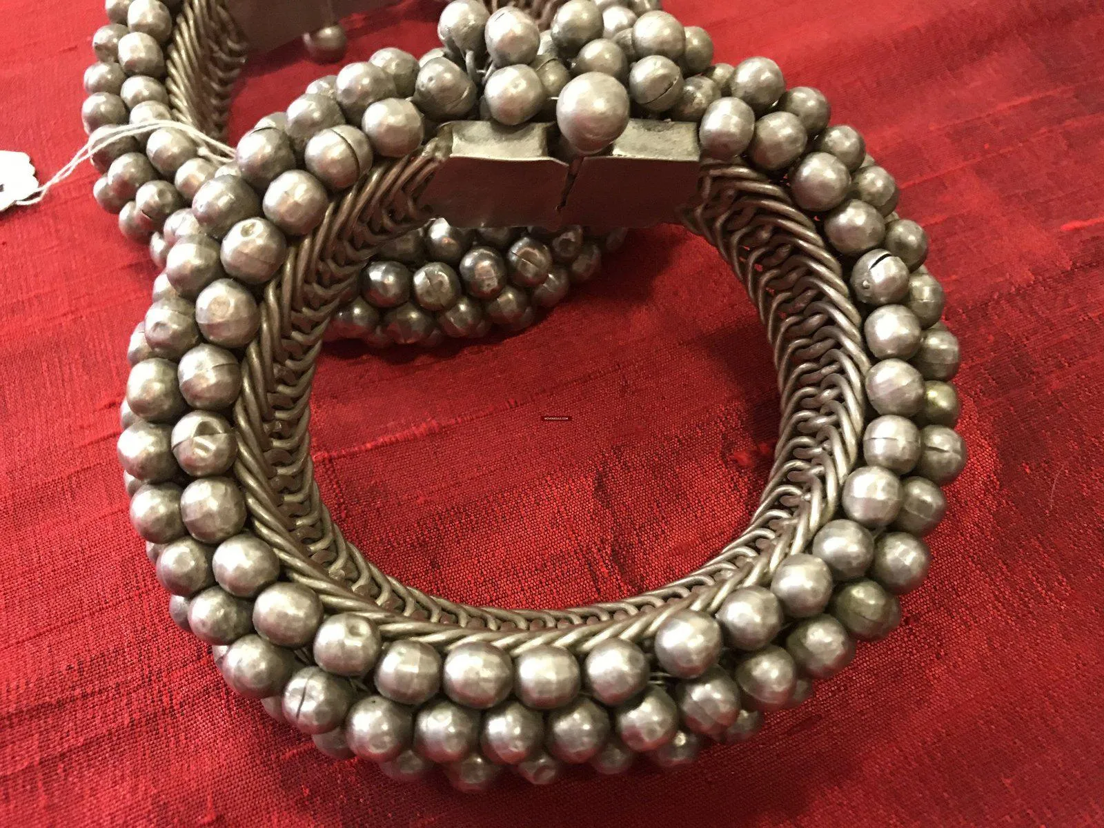 1137 Old Heavy Heirloom Silver Payal Anklets Indian Jewelry