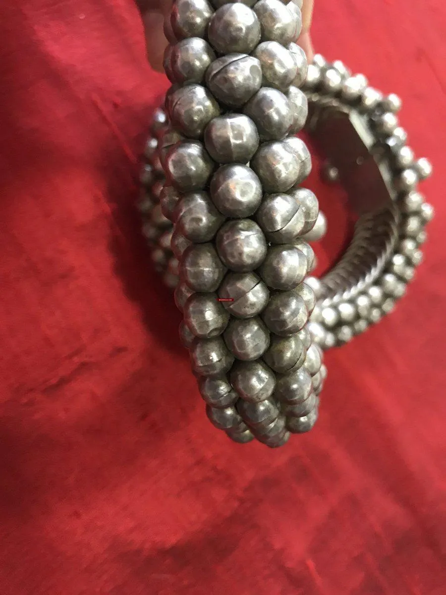 1137 Old Heavy Heirloom Silver Payal Anklets Indian Jewelry