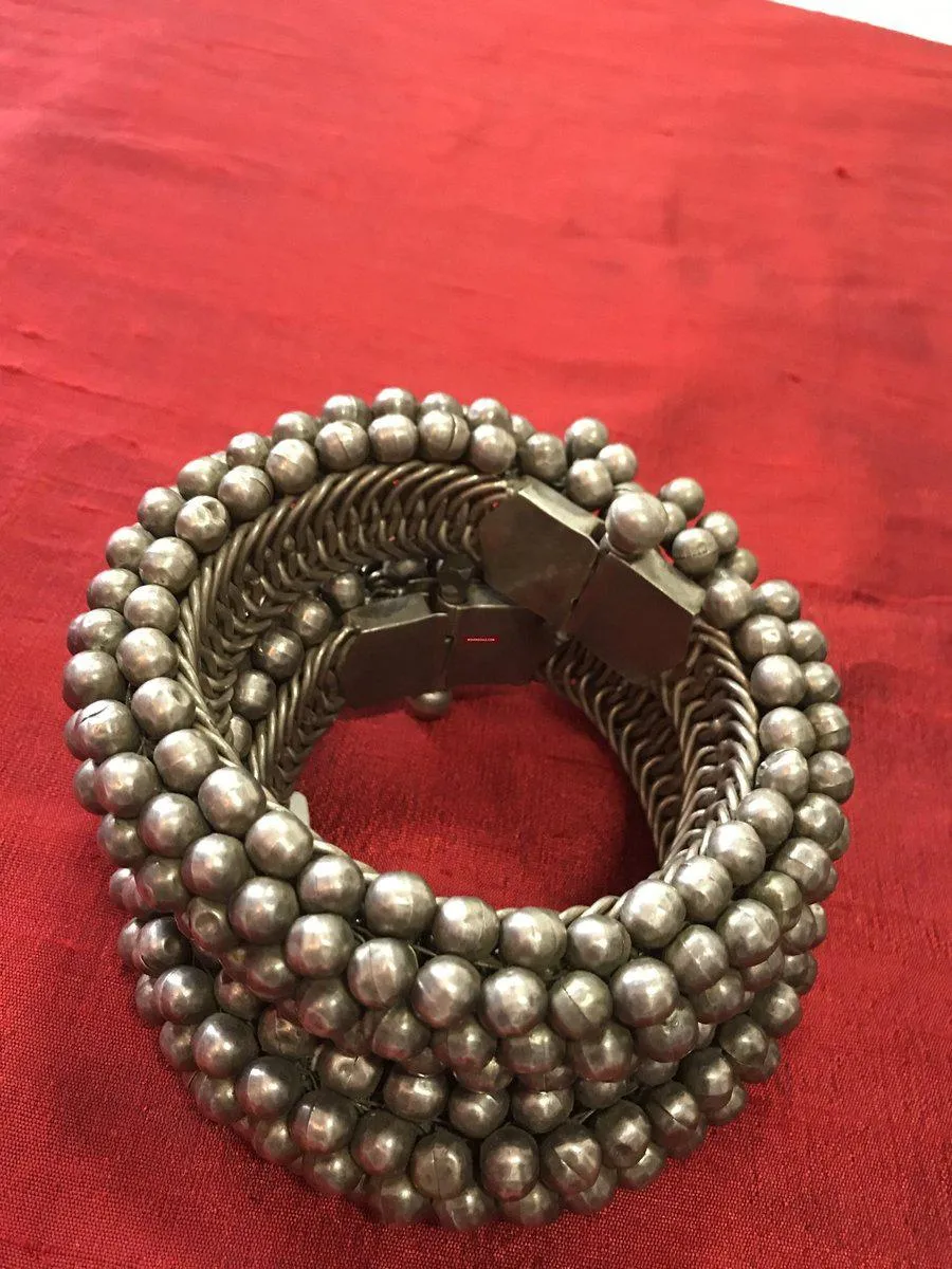 1137 Old Heavy Heirloom Silver Payal Anklets Indian Jewelry