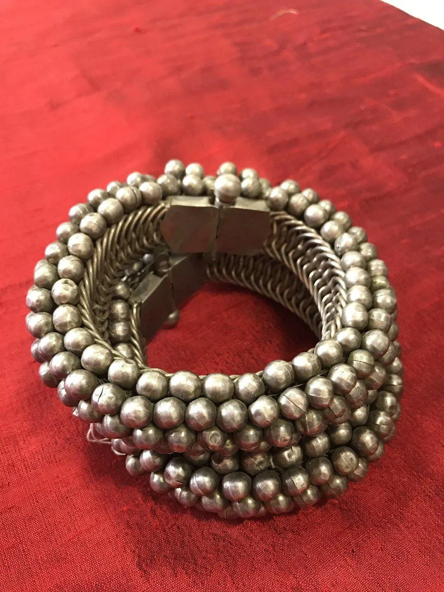1137 Old Heavy Heirloom Silver Payal Anklets Indian Jewelry