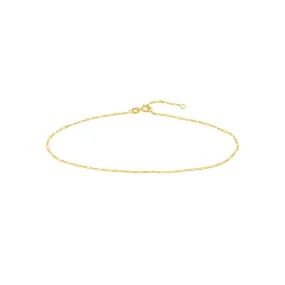 14K Gold Figaro Chain Adjustable Anklet
