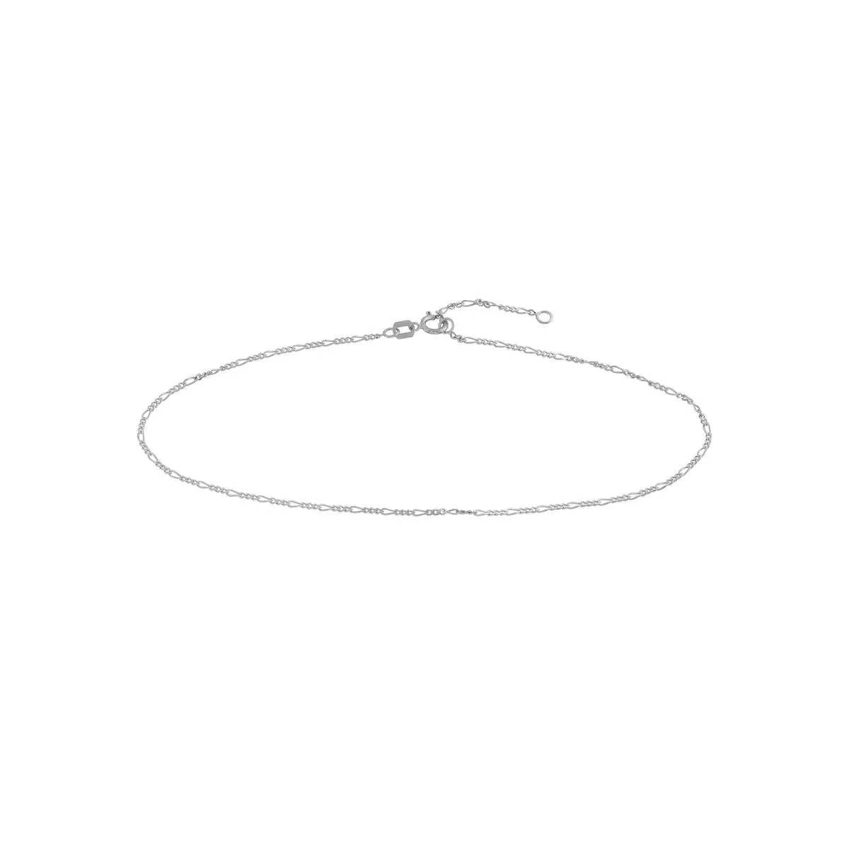 14K Gold Figaro Chain Adjustable Anklet