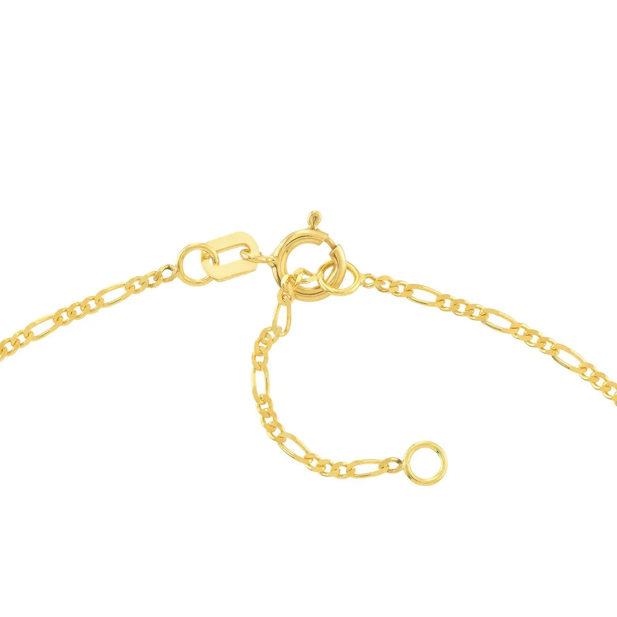 14K Gold Figaro Chain Adjustable Anklet