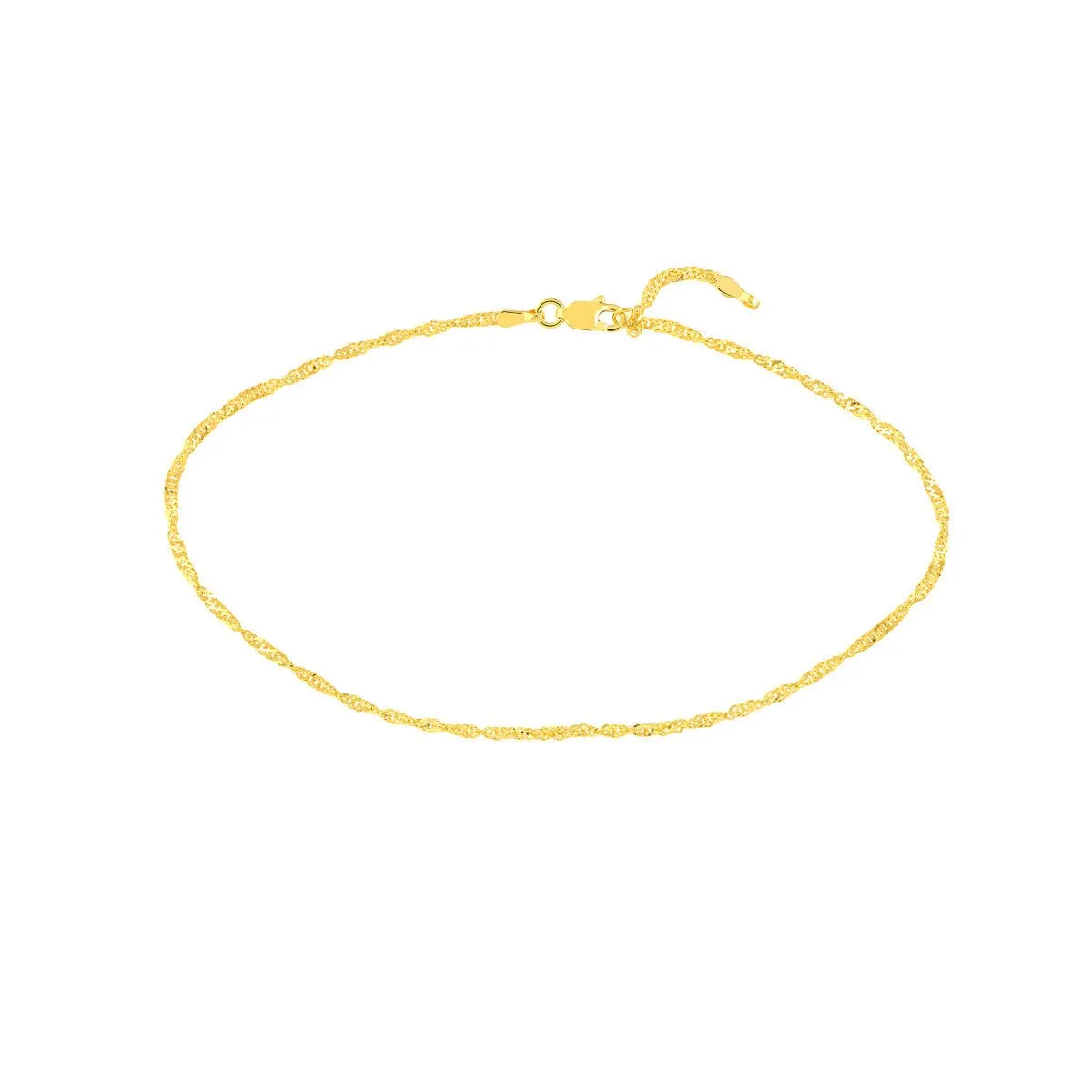 14K Gold Singapore Chain Adjustable Anklet