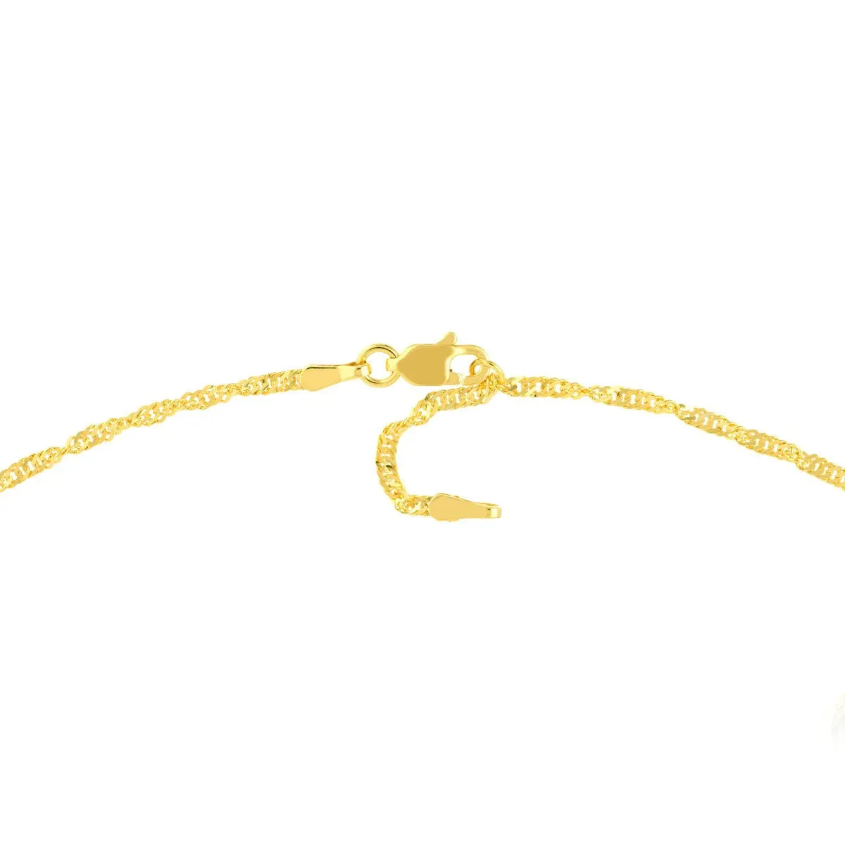 14K Gold Singapore Chain Adjustable Anklet