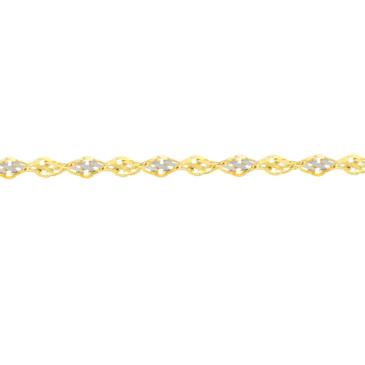 14K Two-Tone Gold 2.10mm Dorica Chain with Lobster Lock Anklet