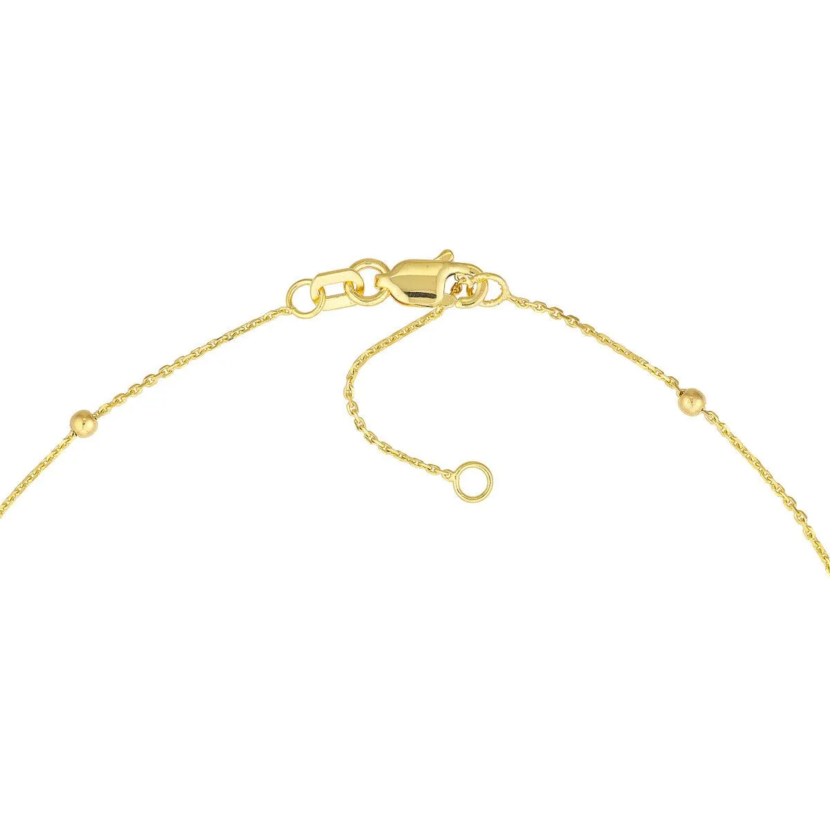 14K Yellow Gold 2.00mm Bead Cable Chain Anklet