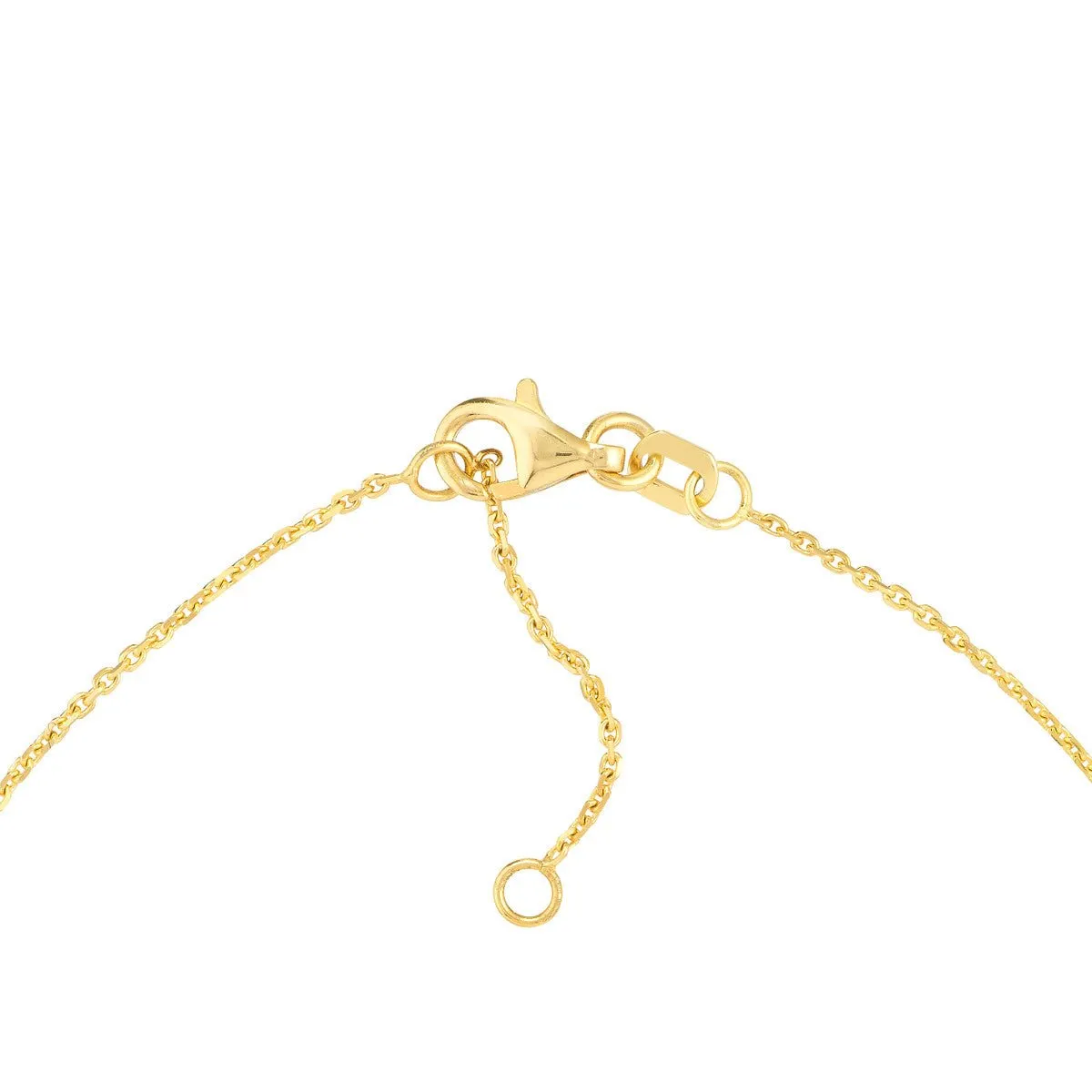 14K Yellow Gold Bezel Set Diamond Charm Anklet