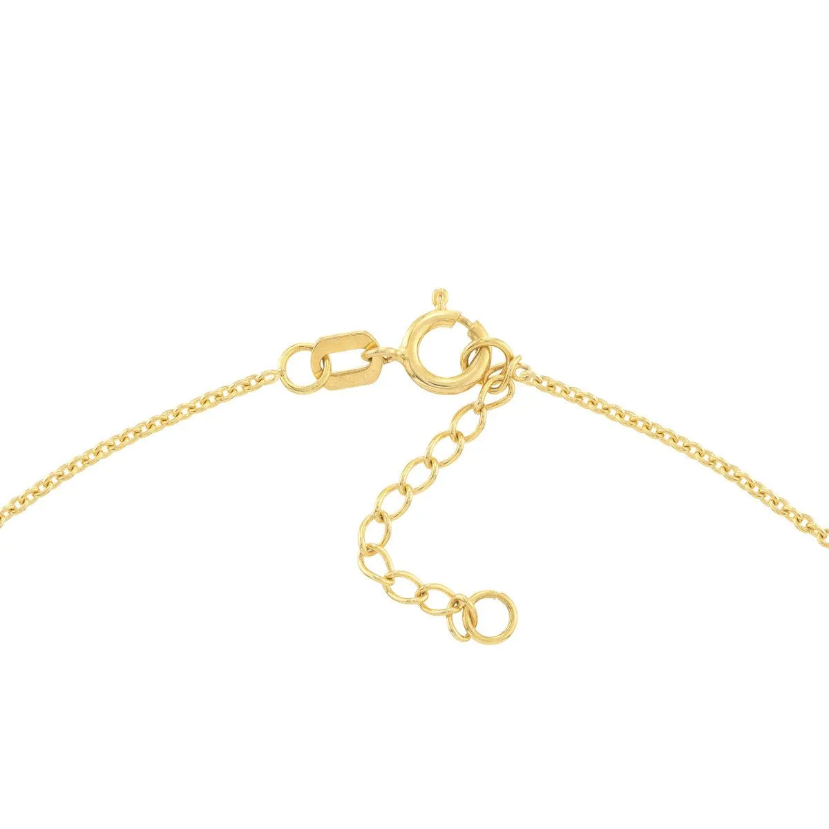 14K Yellow Gold Blue Turquoise Evil Eye Dangle Adjustable Anklet