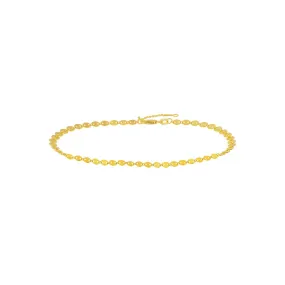 14K Yellow Gold Full Disc Anklet