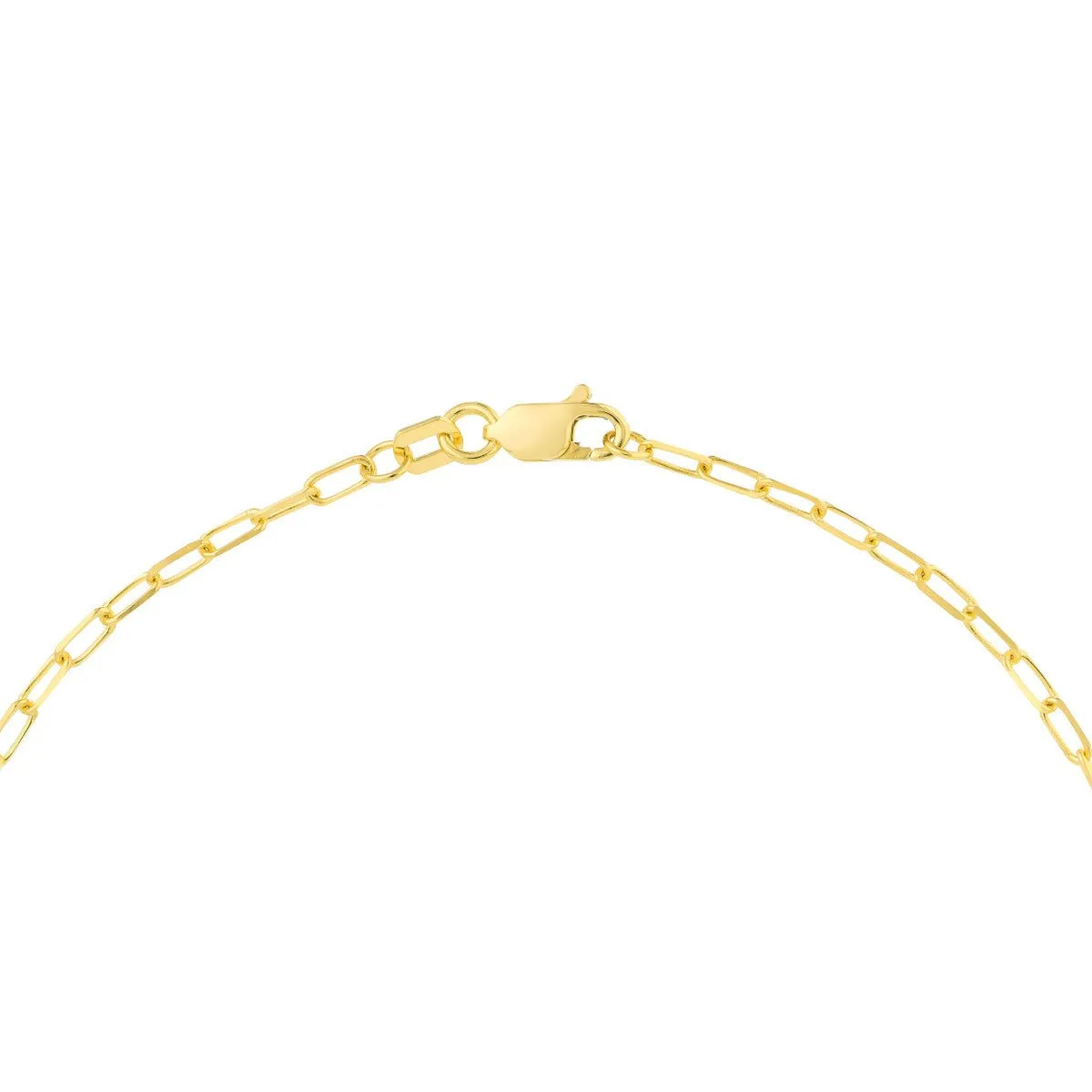 14K Yellow Gold Paper Clip Anklet with ID Bar Anklet