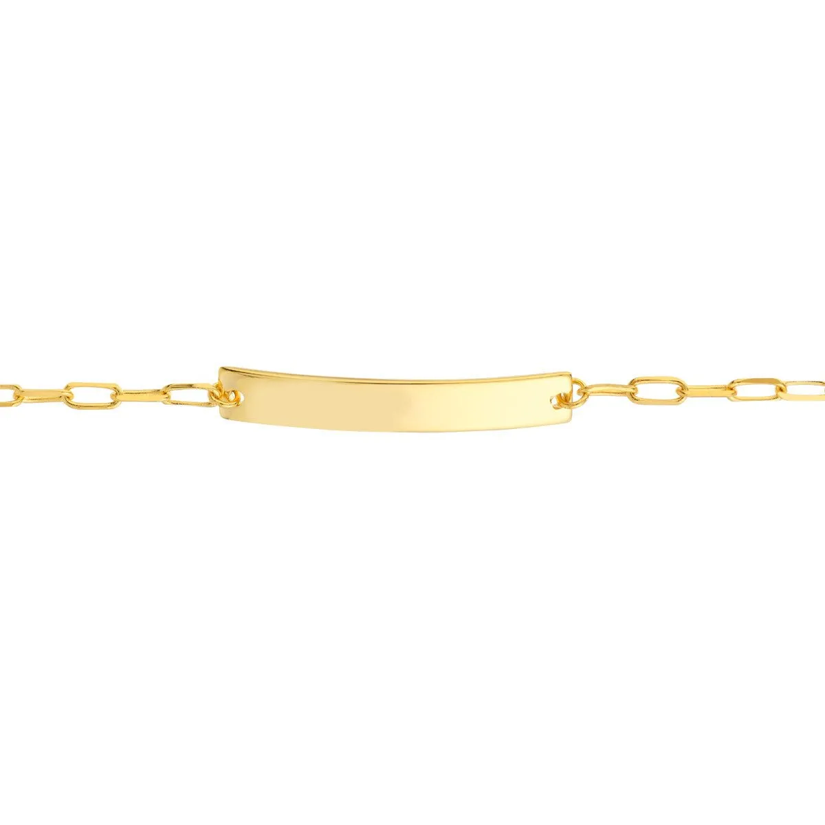 14K Yellow Gold Paper Clip Anklet with ID Bar Anklet