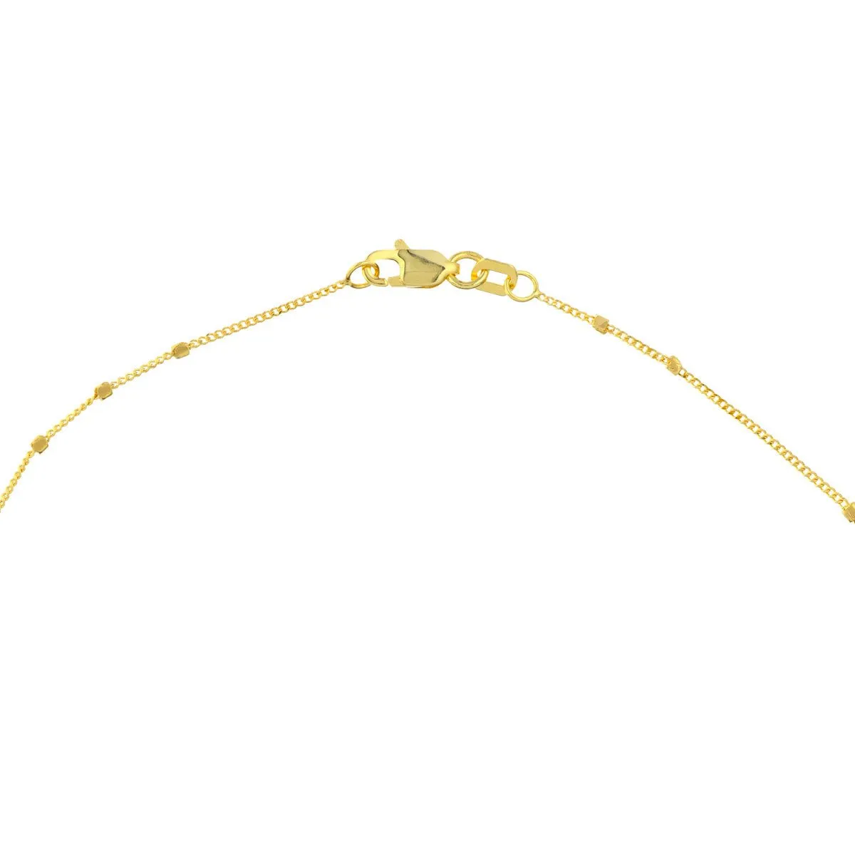 14K Yellow Gold Triple Bead Saturn Chain with Lobster Lock Anklet