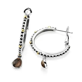 14K/925, Pear Shape Smoky Quartz Earrings (141E113814SK)