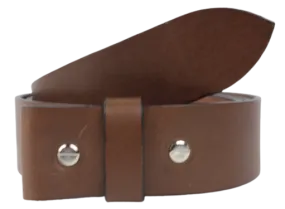 1.5" Wide Brown Leather Belt Strap Replacement with Chicago Screws
