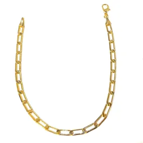 18K Gold Filled Flat Paper Clip Chain Anklet