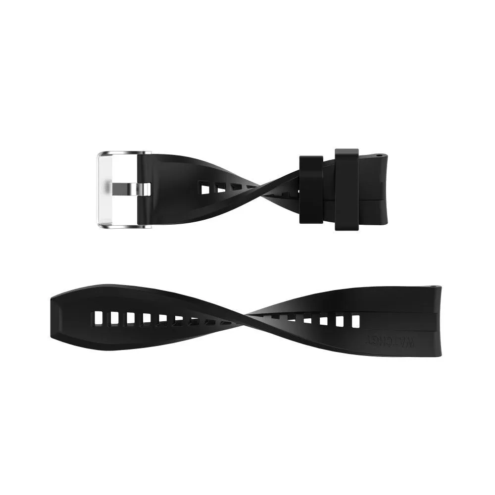 20mm Universal adjustable silicone watch strap - Silver Steel Buckle / Orange