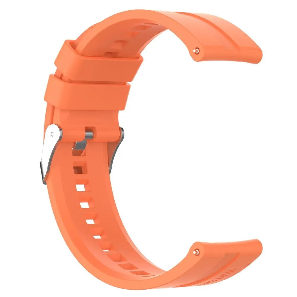 20mm Universal adjustable silicone watch strap - Silver Steel Buckle / Orange