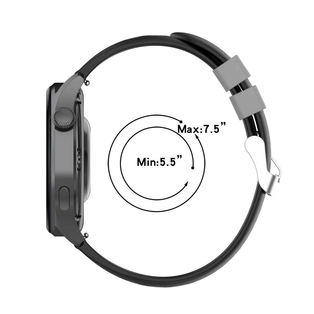20mm Universal dual color silicone watch strap - Black / Grey