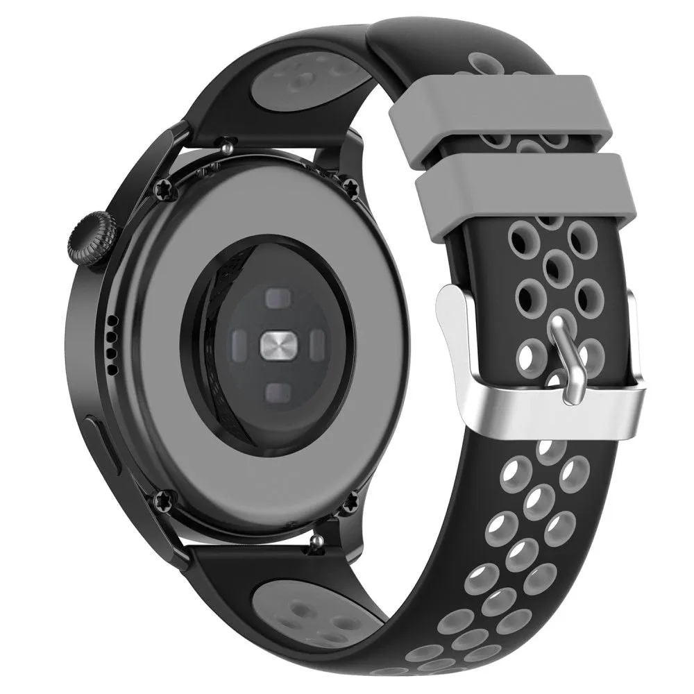 20mm Universal dual color silicone watch strap - Black / Grey