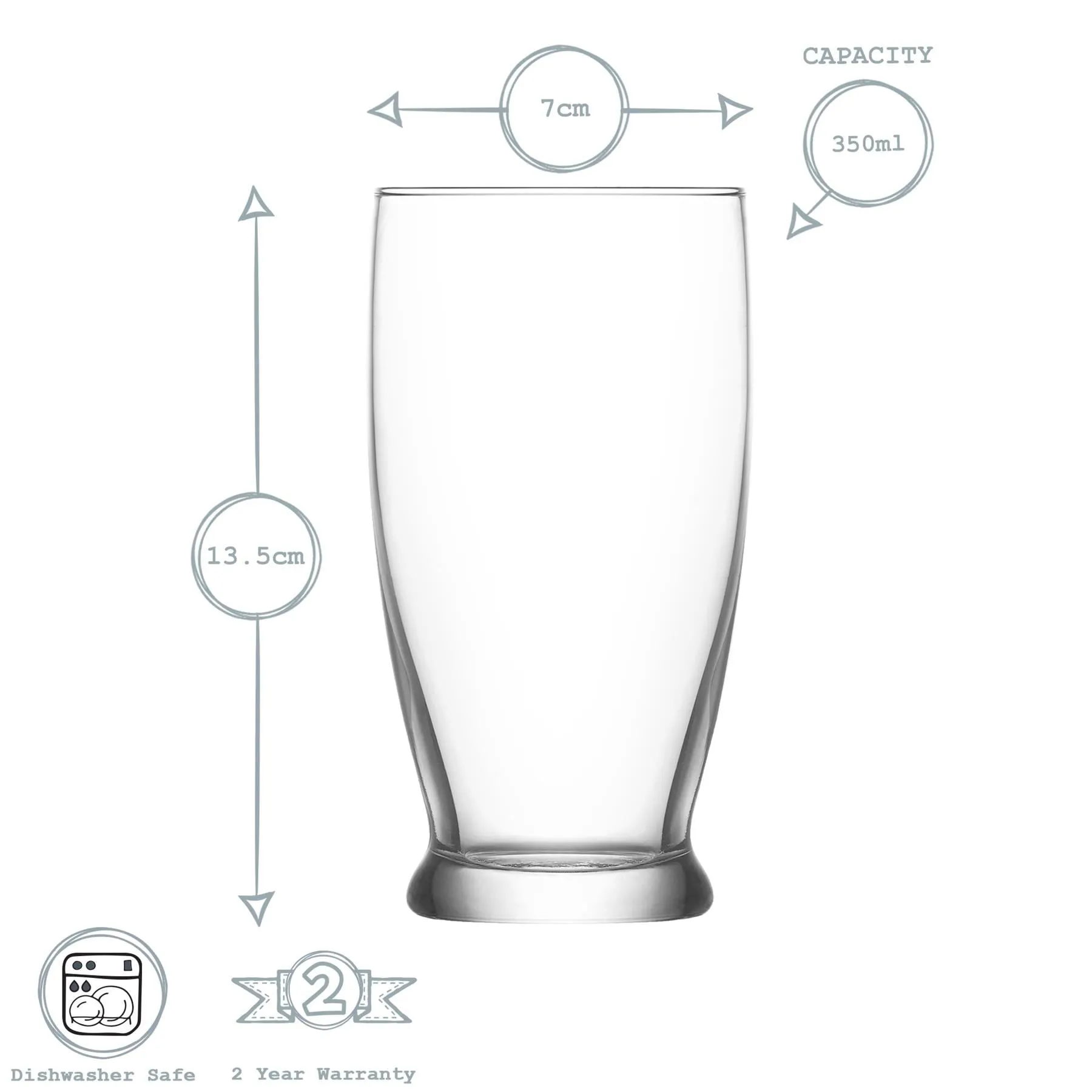 350ml Roma Highball Glasses - Pack of Six - By LAV