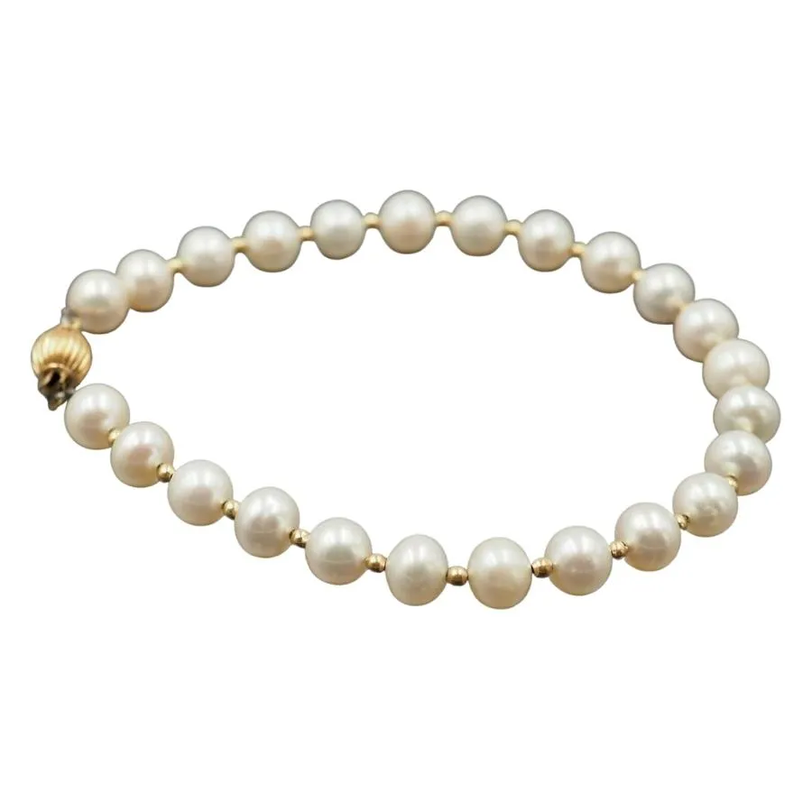 9ct Yellow Gold Freshwater Pearl Necklace & Bracelet Set