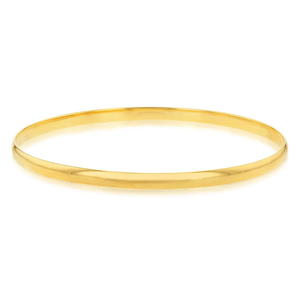 9ct Yellow Gold Plain 3.8mm Gold Bangle