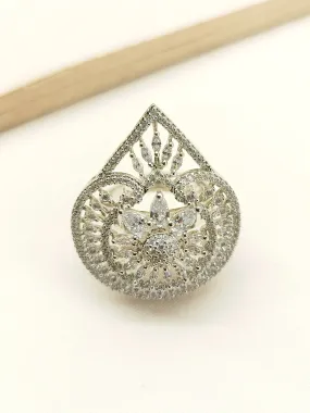 Aakruti White American Diamond Finger Ring