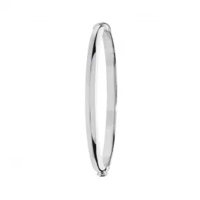 Acotis Silver Bangle Maidens Oval Plain Hinged G4277