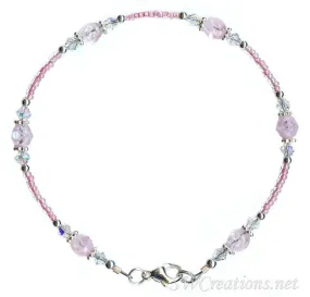 Alluring Pink Crystal Beaded Anklet