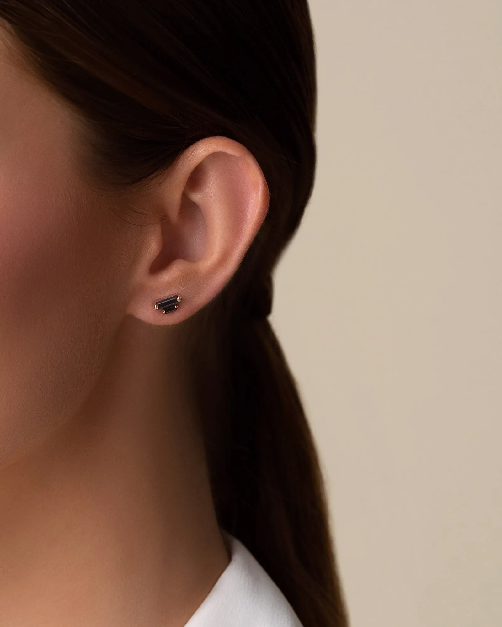 Amalfi Double Stack Black Mix Studs