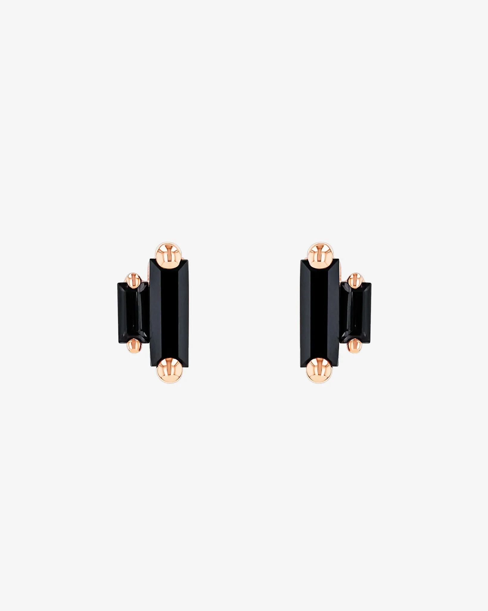 Amalfi Double Stack Black Mix Studs
