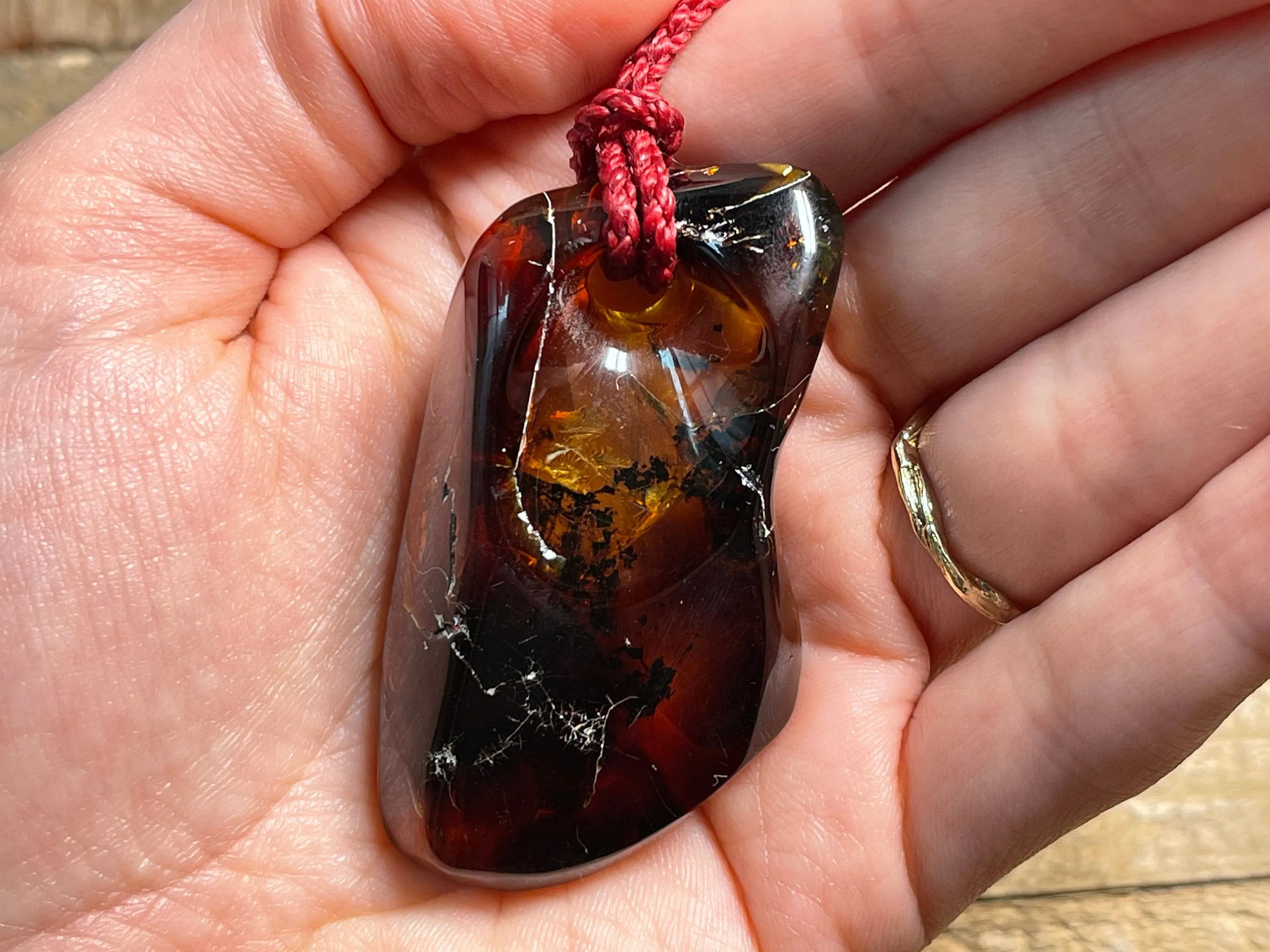 AMBER Crystal Necklace - Pendant Necklace, Handmade Jewelry, Healing Crystals and Stones, 48531