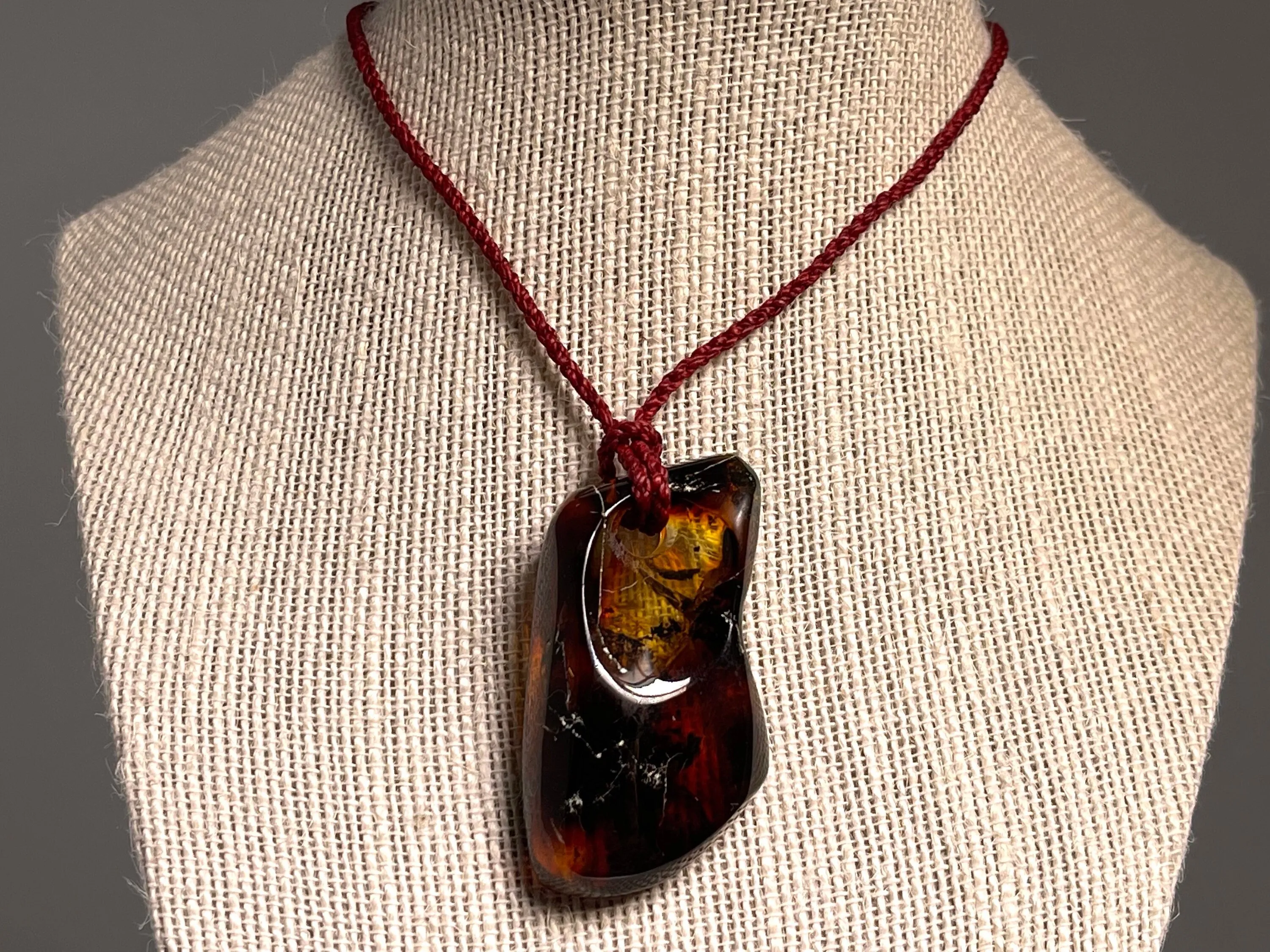 AMBER Crystal Necklace - Pendant Necklace, Handmade Jewelry, Healing Crystals and Stones, 48531