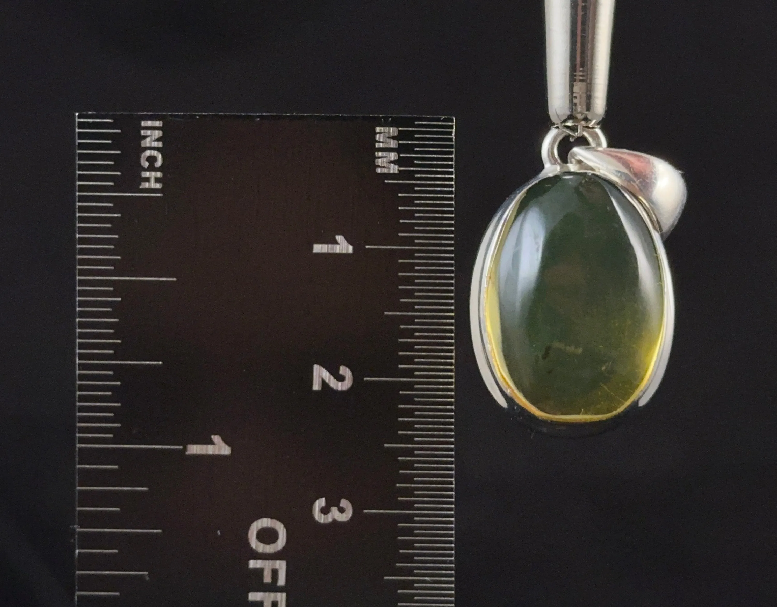 AMBER Crystal Pendant - Sterling Silver - Pendant Necklace, Fine Jewelry, Healing Crystals and Stones, 53452