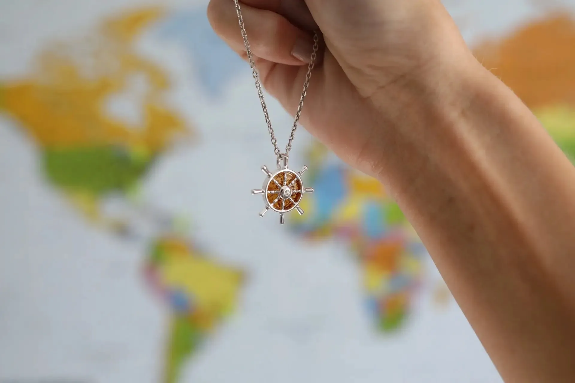 Amber Helm Charm Pendant