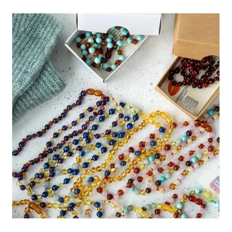 Amber Stone - Baltic Amber & Gemstone Necklace 18
