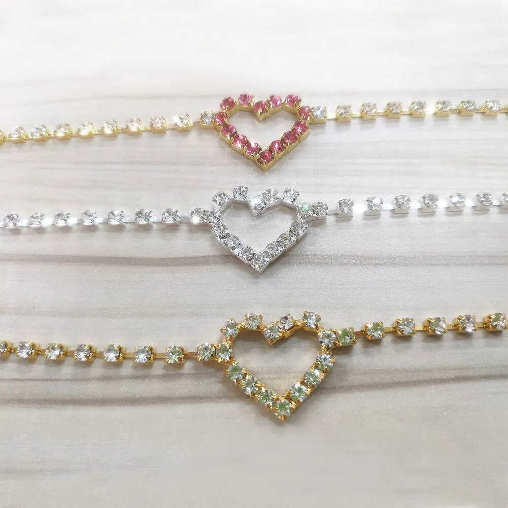 Anklet - Gold Heart with Rhinestones 3 options