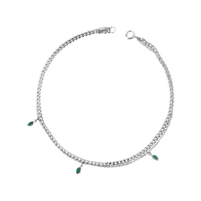 ANKLET WITH EMERALD DROPLETS