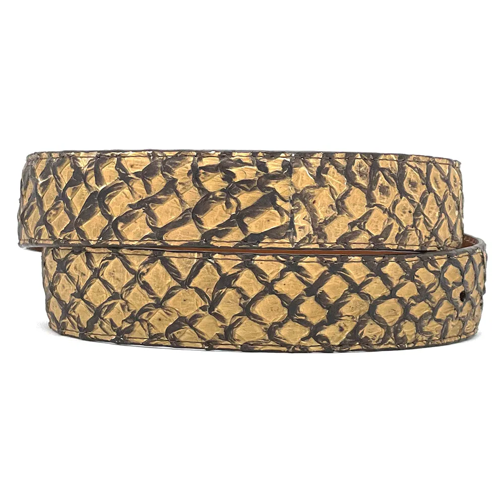 Antique Saddle Pirarucu Belt Straps
