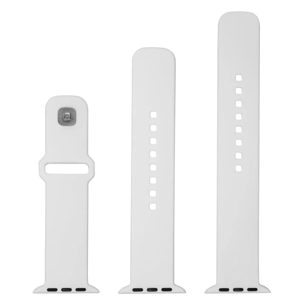 Apple Watch (38/40/SE/41/42mm) Fixed Sporty Silikone Rem Sæt - Hvid