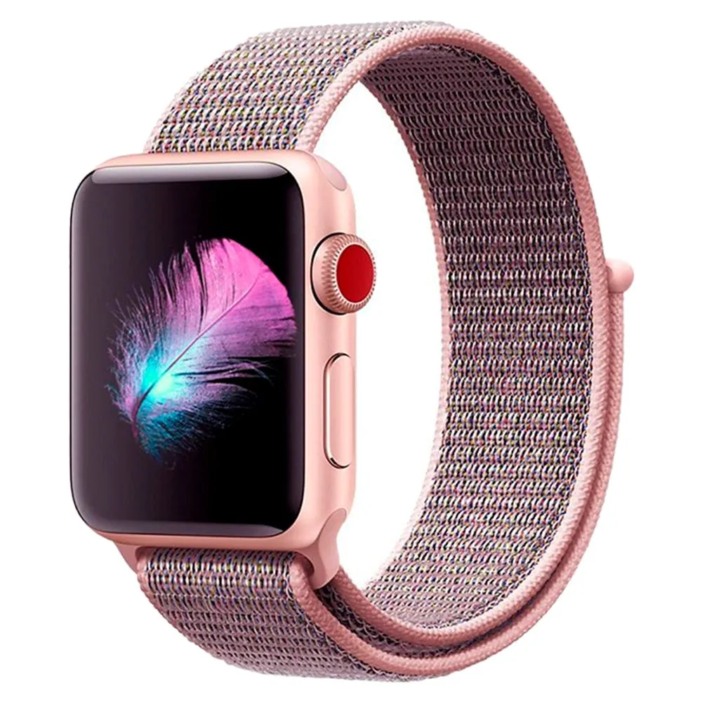 Apple Watch (38/40/SE/41/42mm) Nylon Rem fra Tech-Protect -  Lyserød