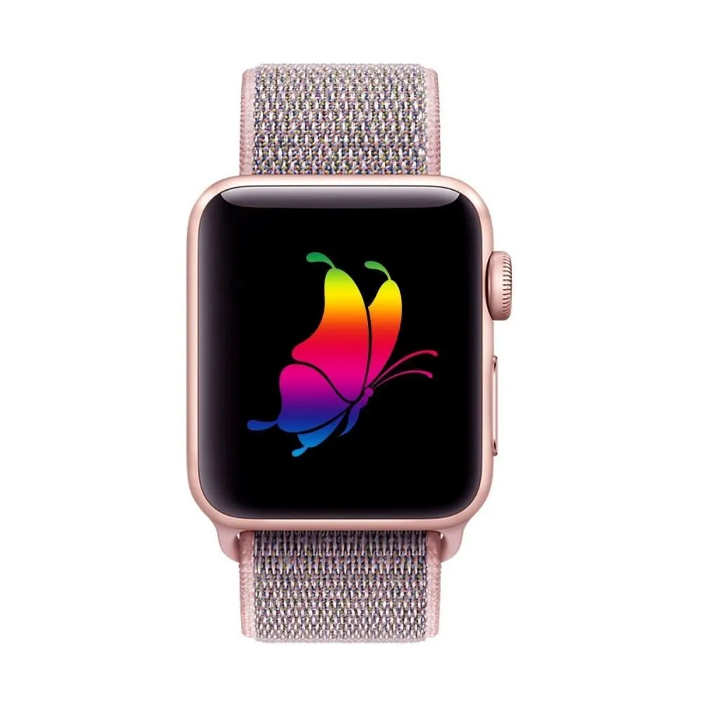 Apple Watch (38/40/SE/41/42mm) Nylon Rem fra Tech-Protect -  Lyserød