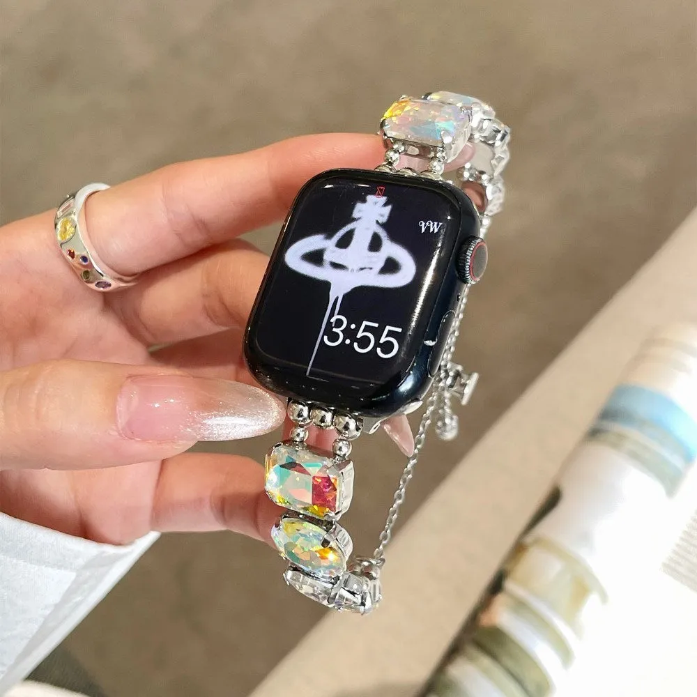 Apple Watch (38/40/SE/41/42mm) Rem med Glasperler - Multi / Sliding