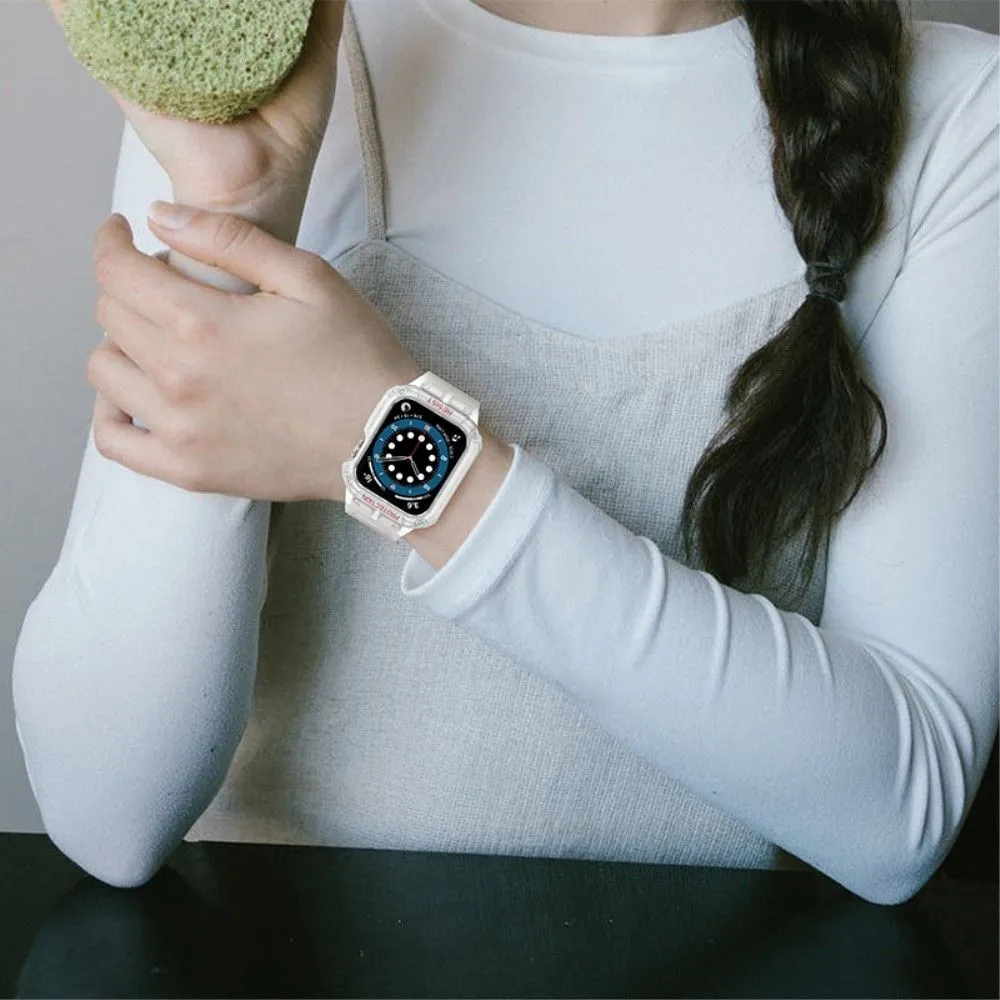 Apple Watch (41mm) contrast color TPU watch strap - White / White