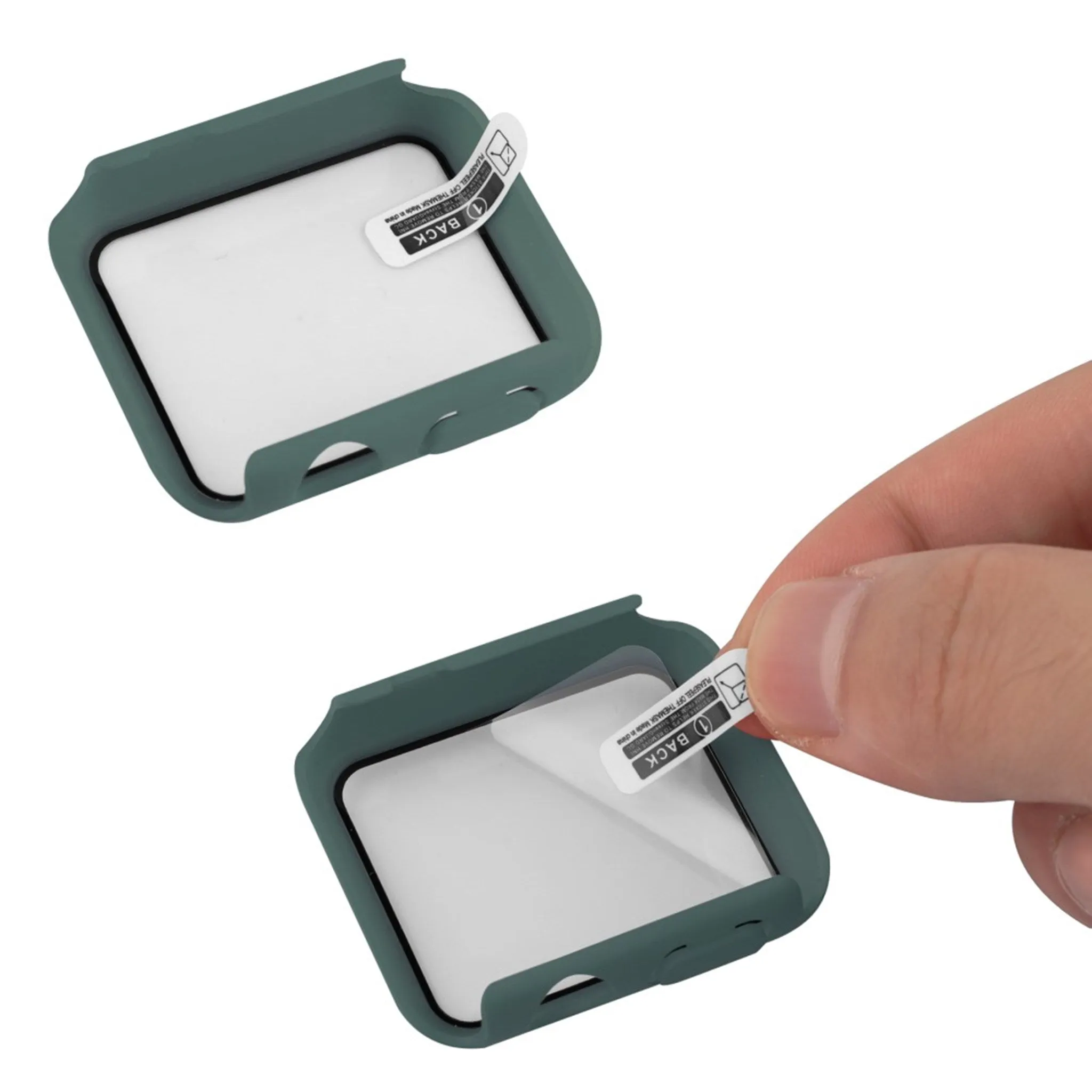 Apple Watch (41mm) silicone watch strap   tempered glass cover - Green