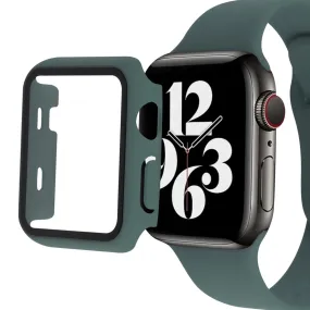 Apple Watch (41mm) silicone watch strap   tempered glass cover - Green