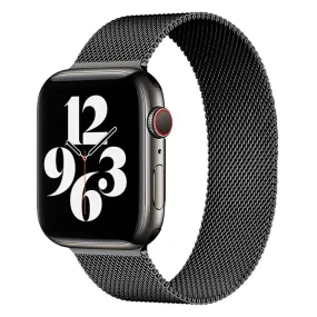 Apple Watch (42/44/SE/45/46/49mm) Lippa Magnetisk Rustfri Stål Rem - Sort