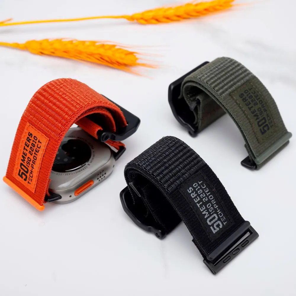 Apple Watch (42/44/SE/45/46/49mm) Tech-Protect Scout Stof Rem - Mørkegrøn
